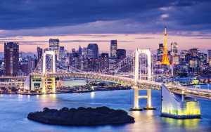 rainbow bridge at Tokyo Bay